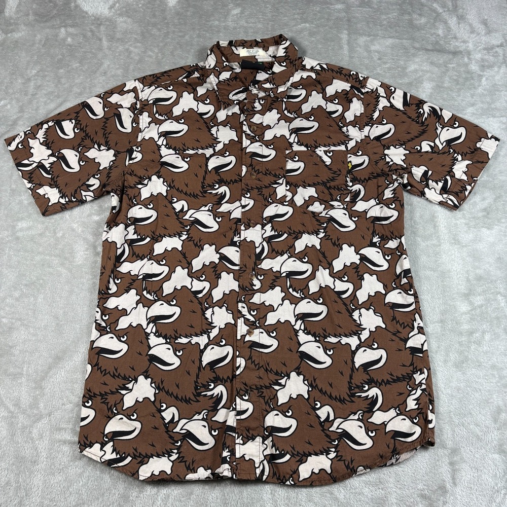 Shake Junt Shirt Mens Large Eagle All Over Print Button Up Short Sleeve‎ Skate